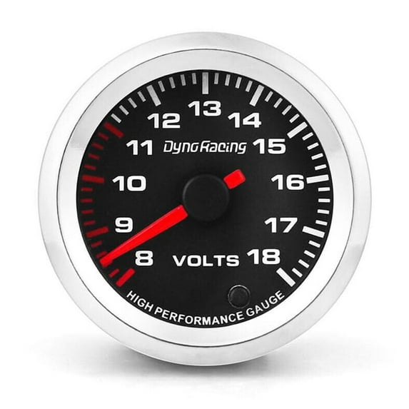 2'' 52mm Car Voltmeter 8~18V Volt Gauge For Stepper Motor 7-Color LED Illuminated Dial Pointer Type Vehicle Voltage Meter Automotive Universal 12V