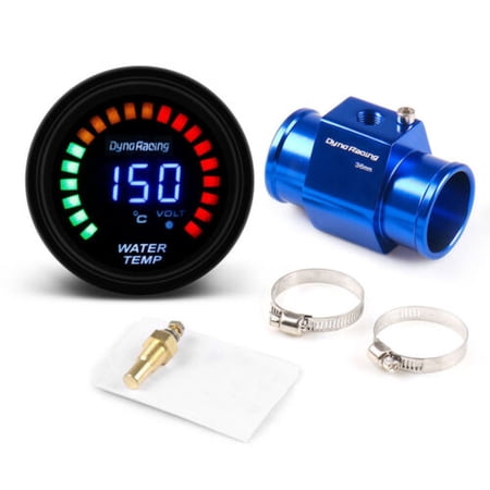 2'' 52mm Digital Water Temp Temperature Gauge w/36mm Joint Pipe Sensor Adapter