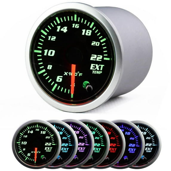 2'' 52mm Exhaust Gas Temp Gauge Universal 7 Color LED Temperature EGT Gauge Meter with Sensor 12V
