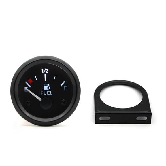 2 52mm Fuel Level Gauge - 12V Car Fuel Tank Meter with LED Backlight Rim - Accurate Measurement and Stylish Automotive Gauge