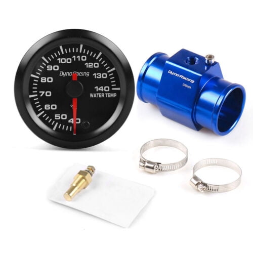 2" 52mm Pointer 7 Color LED Water Temp Gauge w/38mm Joint Pipe Sensor Adapter