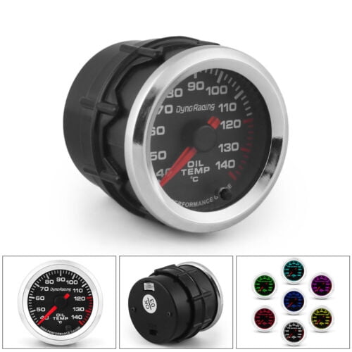 2" 52mm Pointer 7 Color Oil Temp Gauge Oil Temperature Meter with 1/8npt Sensor