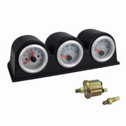 2 52mm Universal Car Gauge Kit 3 in1 Tachometer RPM Water Temp Oil Pressure Gauge Multi-Function for Most 12Volts 4/6/8 Cylinder Gasoline Car