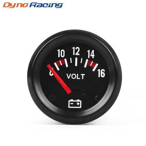 2-Inch 52mm Voltmeter Gauge – 8-16V Pointer Style For 12V Cars, Black Face With Blue Light