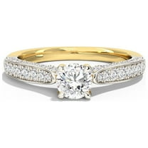 2.54 Ct Stunning Round Natural Moissanite Diamond Wedding Rings For Women Solid 14K Yellow Gold
