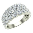 thumbnail image 1 of 2.54 ct tw Triple Line Diamond Half Eternity band Wedding Ring 14K White Gold, 1 of 5