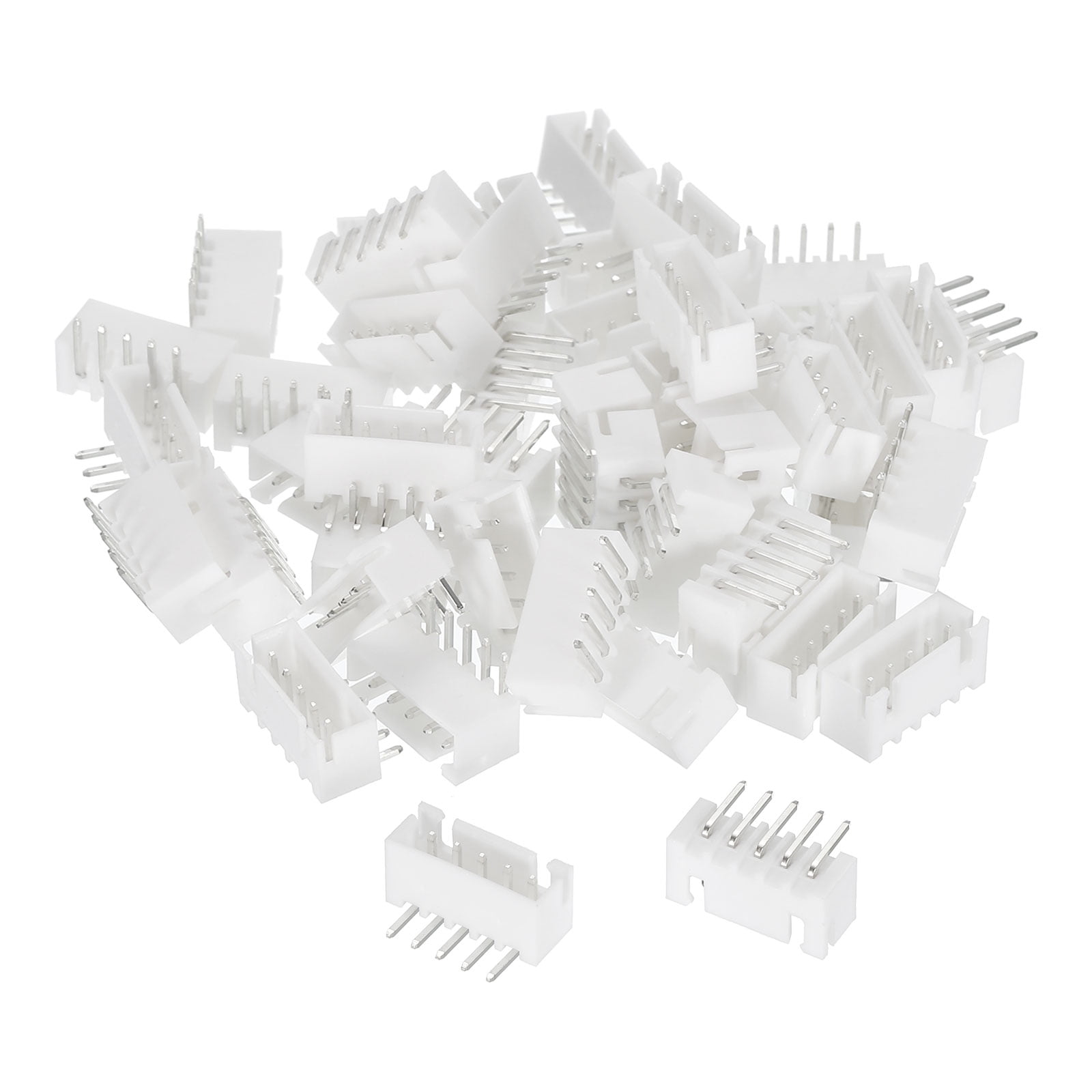 2.54mm Connector 5 Pin Male Adapter Right Angle Pin Header White Socket ...