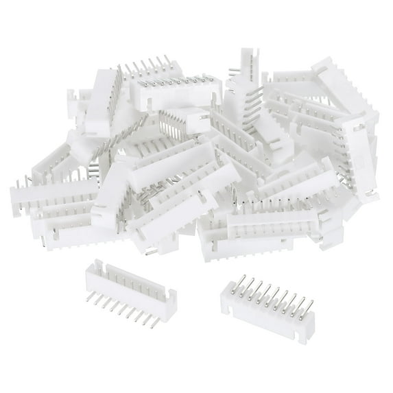 2.54mm Connector 9 Pin Male Adapter Right Angle Pin Header White Socket for Wire to Board Connection, 100 Pack
