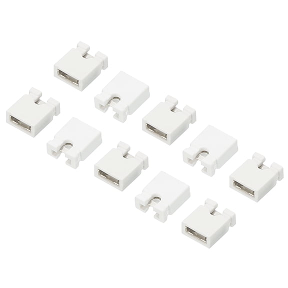 2.54mm Jumper Caps Shunts Short Circuit Connection Pin Blocks, White 200 Pack