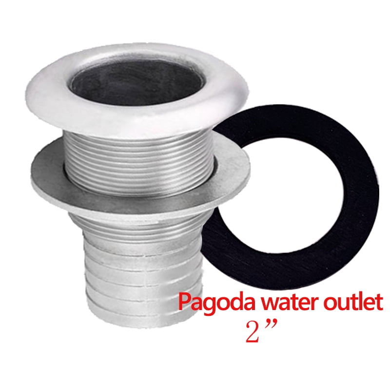 2" 54mm Stainless Steel Marine Thru Hull Fitting, Boat Drain Outlet & Hose Barb Connector for Yacht Kayak Canoe