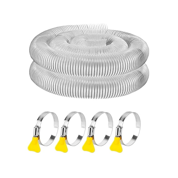 2.55 inch Dust Collection Hose 10ft 2.55'' Heavy Duty Clear Debris Dust Collector Hose With Clamps (2.55'' X 10ft)