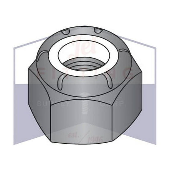 2-56 Nylon Insert Hex Lock Nut (Stop Nut) | Light Hex, Standard Height (NM & NE Series) | Steel | Black Oxide Finish (Quantity: 10000)