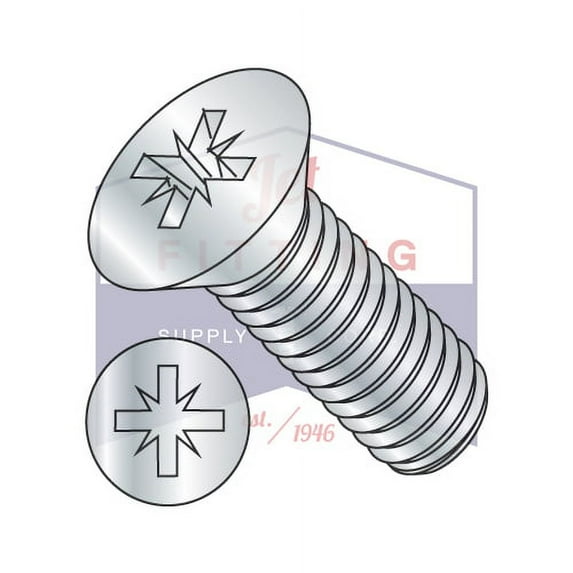 2-56 x 1/4" Machine Screws | Pozi | Flat Head | Steel | Zinc (Quantity: 10000)