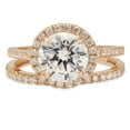 thumbnail image 1 of 2.56ct Brilliant Round Cut Real Genuine Natural Diamond VS1-VS2 J-K 14K Yellow Gold Halo Engagement Wedding Bridal Set Designer Ring bW/ Set size 9, 1 of 7