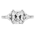 thumbnail image 1 of 2.57 ct Emerald Cut Genuine Cultured Diamond SI1-SI2 I-J 14K White Gold Three-Stone Promise Wedding Statement Engagement Designer Ring size 8.5, 1 of 6