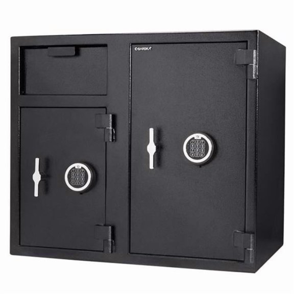 2.58-4.68 cu ft. Two Locker Keypad Depository Safe - Black