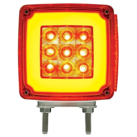 (2) 59 LED Red Amber Halo Glow Side Marker Turn Signal Semi Truck Fender Lights