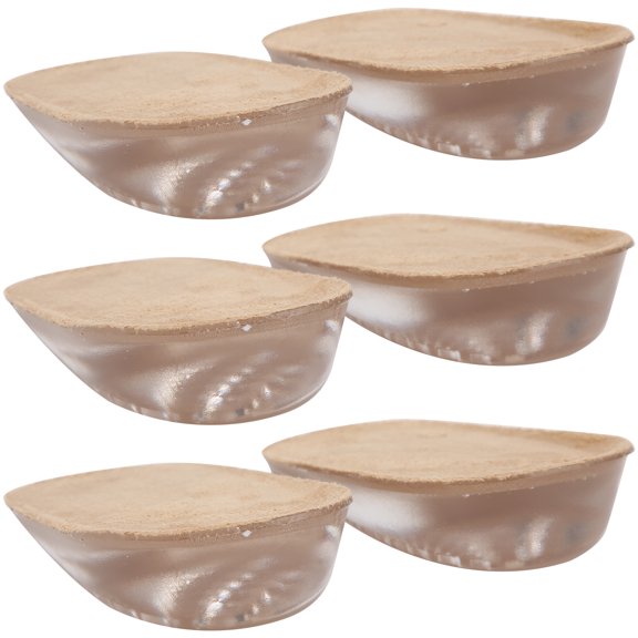 2.5CM Height Boost, Elastic Shock Absorbers, 3 Pairs/Set Beige Silicone Half Insoles