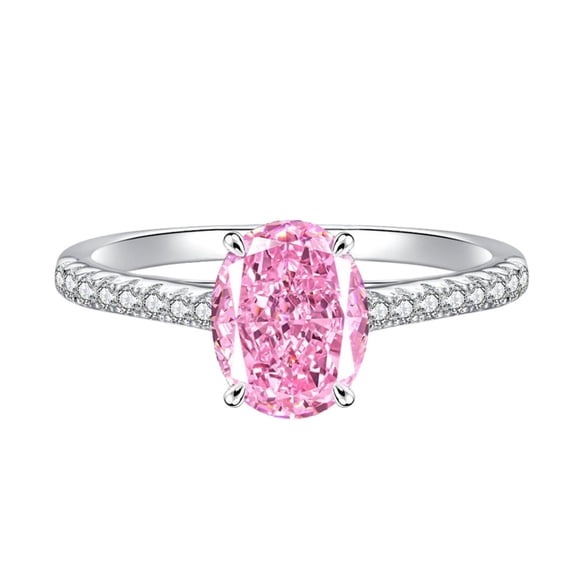 2.5CT 925 Sterling Silver CZ Engagements Rings Wedding Rings for Women Simulated Diamond Rings Oval Ring Promise Rings for Her