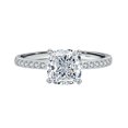 thumbnail image 1 of 2.5CT Cushion Cut Moissanite Ring D Color VVS1 Clarity Womens Engagement Rings 925 Sterling Silver Diamond Rings for Women Size 5-9, 1 of 8