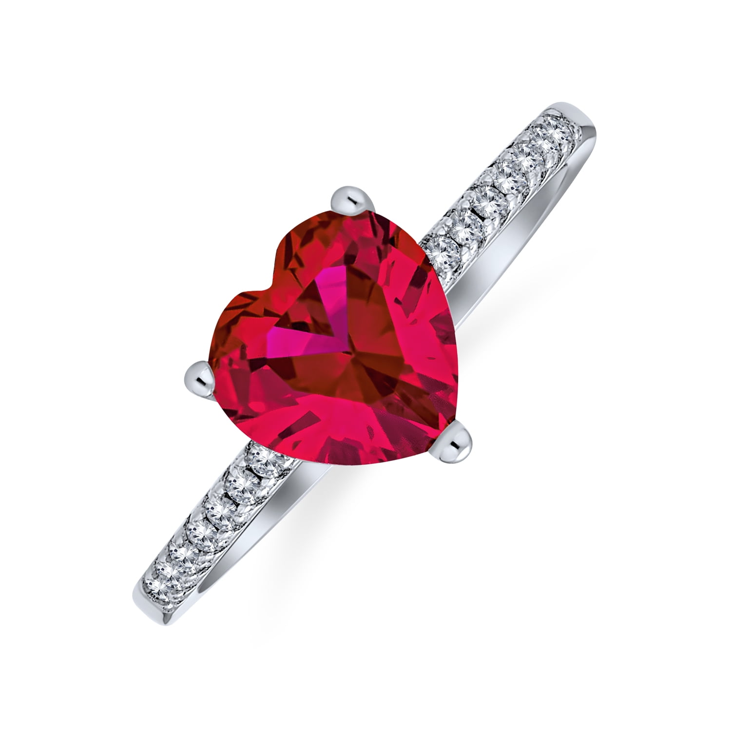 Red heart shop engagement ring
