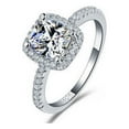 thumbnail image 1 of 2.5CTW Cushion Cut Halo CZ Engagement Wedding Ring 925 Sterling Silver, 1 of 4