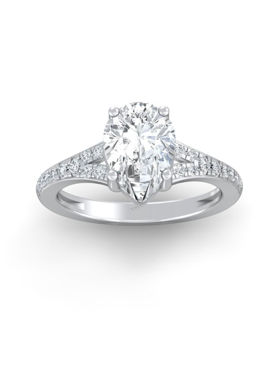 2.5Ct Lab Grown Diamond Band Ring 14K White Gold Prong Micro Set for Women
