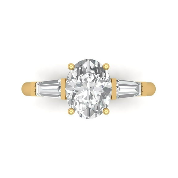 Three-Stone Engagement Ring for Women - 2.5ct Moissanite in 18K Yellow Gold Promise Ring