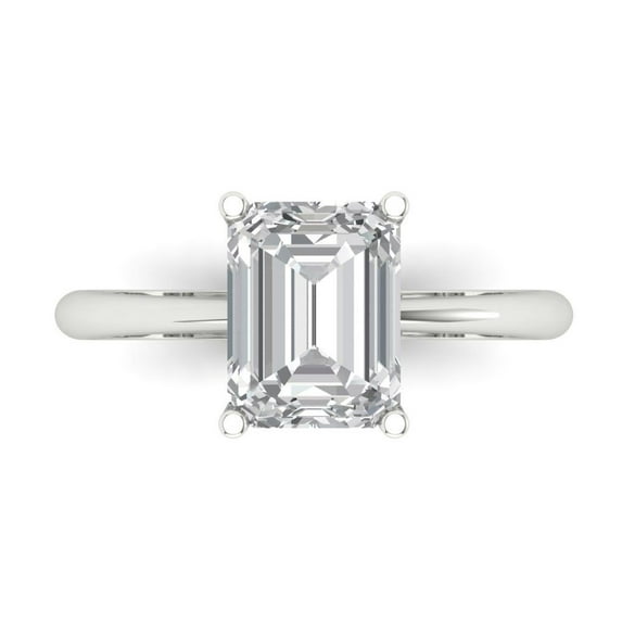 Solitaire Engagement Ring for Women - 2.5ct Moissanite in 14K White Gold Promise Ring