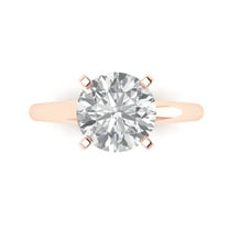 Solitaire Engagement Ring for Women - 2.5ct Moissanite in 18K Rose Gold Promise Ring