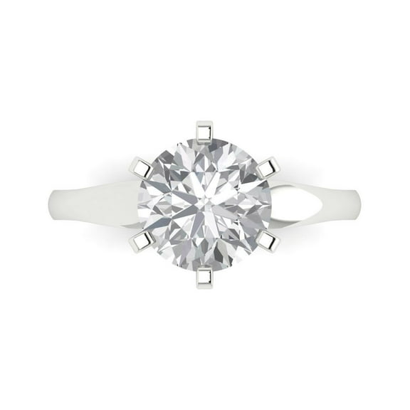 Solitaire Engagement Ring for Women - 2.5ct Moissanite in 18K White Gold Promise Ring