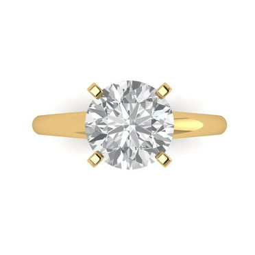 Solitaire Engagement Ring for Women - 2.5ct Moissanite in 14K Yellow Gold Promise Ring