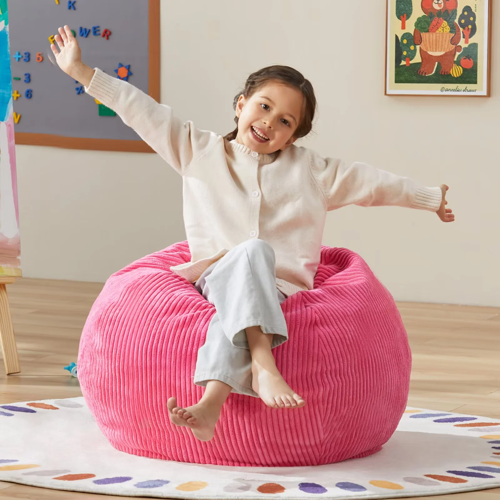 2.5FT Bean Bag Chair Beanbags Small Bean Bag Chair with Filler Included