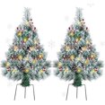 2.5FT Outdoor Christmas Tree Snow Flocked Pathway Artificial Christmas