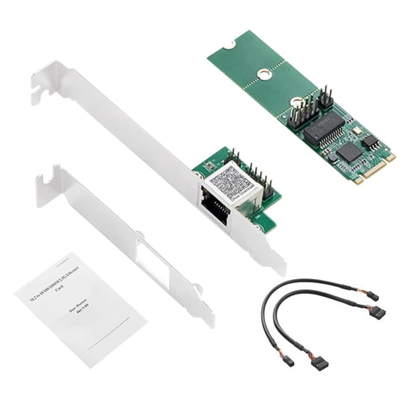 2.5G Base-T Gigabits Networking Adapters I225 Chip 2500Mbps M.2 2.5Gb Ethernet Card RJ45 Controllers Card for
