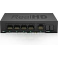 thumbnail image 1 of 2.5GB 5 Port Network Ethernet Switch Unmanaged with 1 x 10G SFP+ Port | Multigig Switch 10-100-1000Mbps | 45G Bandwidth | Plug & Play | Fanless Quiet Metal Internet Switch, 1 of 3