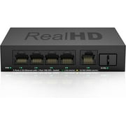2.5GB 5 Port Network Ethernet Switch Unmanaged with 1 x 10G SFP+ Port | Multigig Switch 10-100-1000Mbps | 45G Bandwidth | Plug & Play | Fanless Quiet Metal Internet Switch
