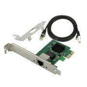 2.5GBase-T PCIe 3.1 Network Adapter with Intel I225-V+3ft Cat8 Ethernet Cable 2500/1000/100Mbps PCI Express Gigabit Ethernet Card RJ45 LAN Controller for Windows 10/11 with Low Profile Bracket