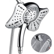 KESTE High Pressure Shower Head, 2 in 1 Rainfall Shower Heads with 9 Mode Adjustable Handheld Showerhead, Dual Showerhead with Anti-Clog Nozzles and 60” Hose, S