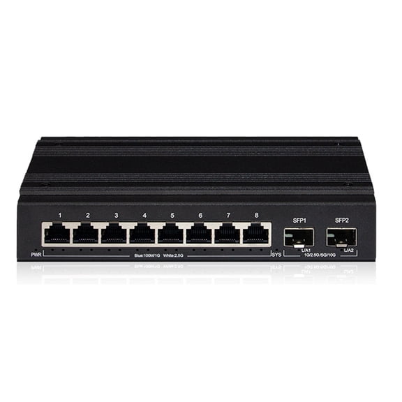 2.5Gb Ethernet Switch 8 Port 2.5GBASE-T Unmanaged Network Switch with 2 SFP+ Port Plug and Play Homelab Switch US PLUG