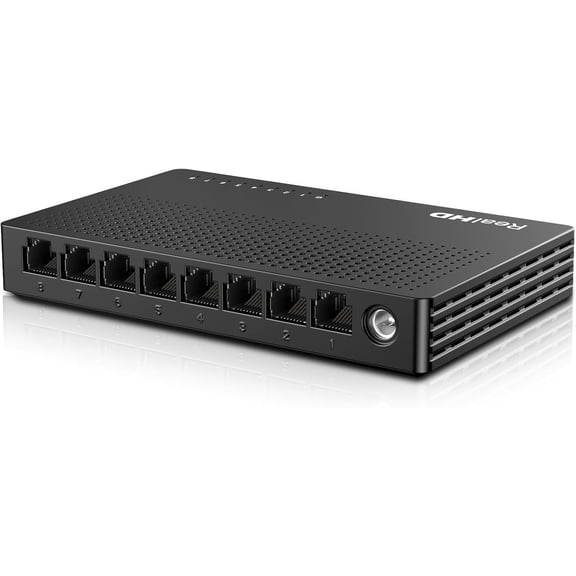 2.5Gb Switch, Ethernet Switch 2.5Gb 8 Port Unmanaged, Network Switch for Game Console, NAS, PC, Wireless APs, Plug & Play Fanless, Desktop Wall Mount Network Hub