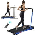 thumbnail image 1 of 2.5HP 2 in 1 Under Desk Treadmill Installation-Free Foldable Treadmill Compact Electric Running Machine, Remote Control & LED Display Walking Running Jogging for Home,Red Office Use, 1 of 9