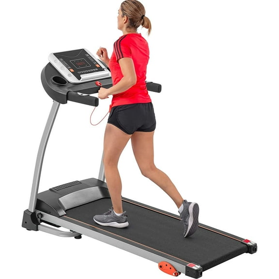 2.5HP Foldable Incline Treadmill 300Lbs Weight Capacity for Home Portable Running Jogging & Walking Machine with 12 Preset Programs MP3 Player Device Holder Heartbeat Sensor,Sliver