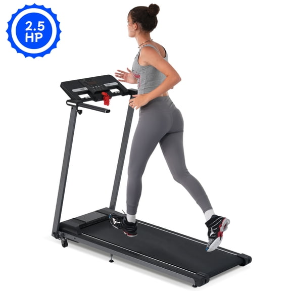 2.5HP Folding Walking Treadmill with 0.5-7.5MPH Speed, 265LBS Capacity, Manual Incline, Fitness Tracking Display, Ultra-Quiet Motor for Home & Office