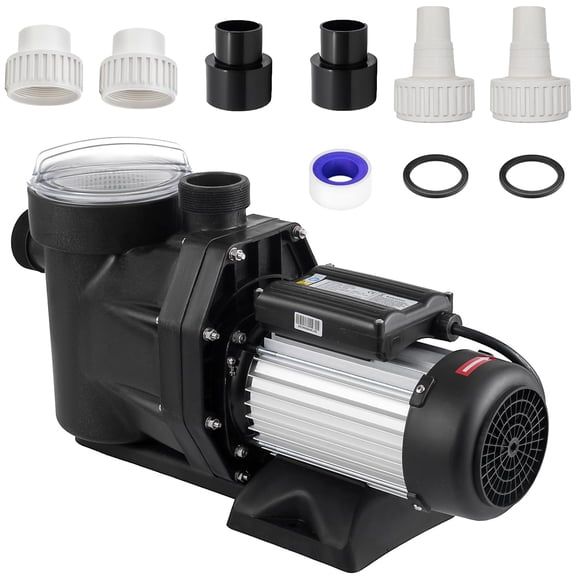 2.5HP Pool Pump, 8880 GPH Self Priming Above Ground Pool Pump 110V Single Speed 1850W Swimming Pump with Strainer Basket 6Pcs Connectors
