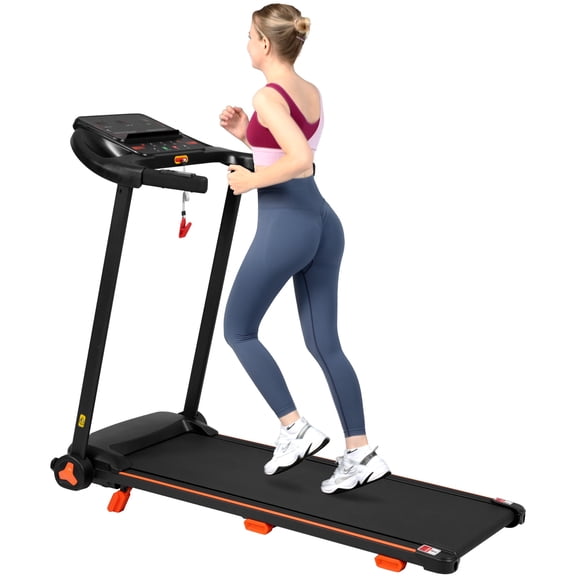 2.5HP Quiet Folding Treadmill for Home | Incline Treadmills with Heart Rate Sensor, 300lbs Weight Capacity, USB Charge Station, Bluetooth Speaker - Perfect Small Treadmills for Small Spaces