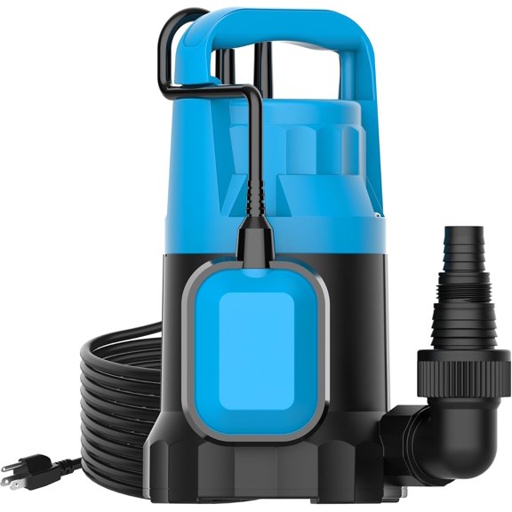2/5HP Sump Pump 2640GPH Submersible Water Pump with Float , Utility Pumps for Pool Draining, Basement Flooding, Garden Pond Low Water Level with 20ft Power Cord