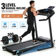 thumbnail image 1 of Portable Folding Treadmill with Adjustable Incline,3.0HP Running Machine for Home 0.6-7.5MPH Speed Range,300 lb Capacity,12+3 Programs, 1 of 6
