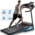thumbnail image 1 of Portable Folding Treadmill, 3.0 HP Foldable Compact Treadmill for Home Office, Walking Running Treadmill with LCD Display for Exercise, 300 lbs Treadmill with Incline, 12 Programs, 1 of 6