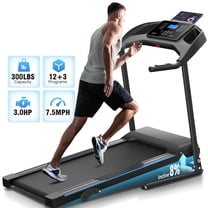 Portable Folding Treadmill, 3.0 HP Foldable Compact Treadmill for Home Office, Walking Running Treadmill with LCD Display for Exercise, 300 lbs Treadmill with Incline, 12 Programs